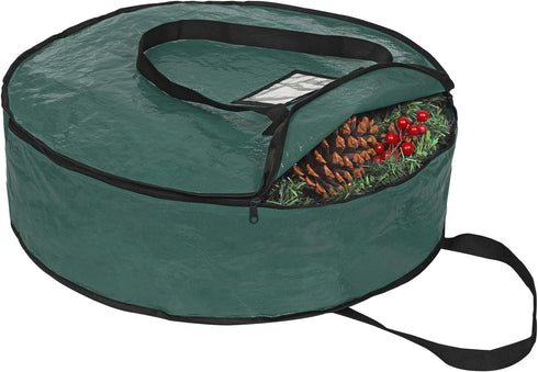 ProPik Christmas Wreath Storage Bag 30" - Garland Holiday Container with Tear Resistant Material - Featuring Heavy Duty Handles and Transparent Ca...