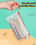 Smarpau 24PCS Pencil Pouches Bulk, 9.3" x 4.7"Mesh Zipper Pouch Pencil Case, 12 Colors Waterproof Small Zipper Pouches for Travel, Cosmetics, Offi...