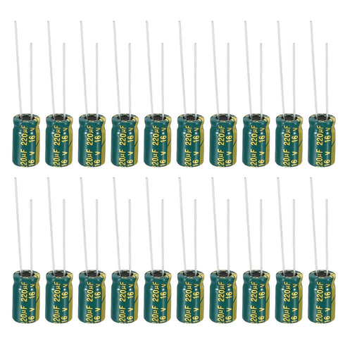 PATIKIL 16V 220uF Electrolytic Capacitors, 20Pcs 6x12mm Aluminum High Frequency Electrolytic Capacitors for TV, LCD Monitor, Refrigerator, Circuit...
