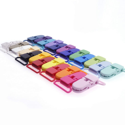 24pcs/Pack 1" 25mm Plastic Pacifier Clips/Suspender Clips Dummy Pacifier Holder for Teether/Binky/Paci/Bib/Toy Holder Clip Mix 24 Colors...