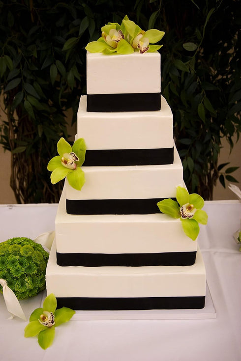 Silverlake 5-Tier Square Cake Dummy Set - American-Made Hard Foam Cake Dummies - 4" High x 4,6,8,10,12" Squares - Professional Baking Display Set ...
