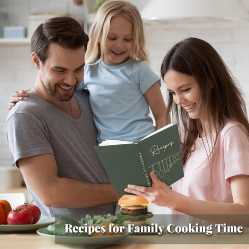 Perfect Blank Recipe Book with Waterproof Cover - 8.5''x6'', Holds 100 Recipes - The Recipe Notebook To Write In Your Own Recipes - Customizable C...