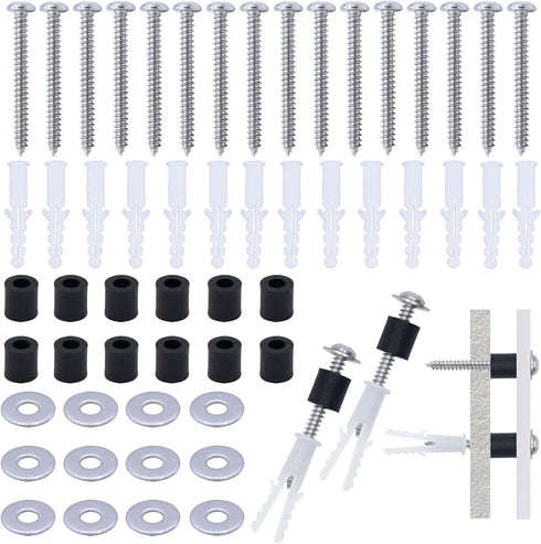 200 Pieces Pegboard Mounting Kit Wall Peg Boards Installation Accessories Pegboard Spacer Kit Includes Screws, Anchors, Spacers and Washers for 1/...
