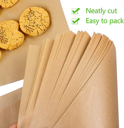 QYH 100 Pcs Parchment Paper Sheets for Baking, 8x12 Inches Unbleached, Precut Parchment Paper for Baking Cookies, Frying, Air Fryer, Cooking, Gril...