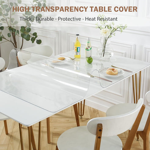 LovePads Clear Desk Mat 12 x 24 Inch, 1.5mm Thick Clear Table Protector, Waterproof Plastic Table Cover Protector, PVC Desk Protector Mat, Vinyl D...