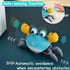 Crawling Crab Baby Toys - Infant Tummy Time Toys 3 4 5 6 7 8 9 10 11 12 Light-up Walking Sensory Induction Crabs, Interactive Toddler Christmas Ea...