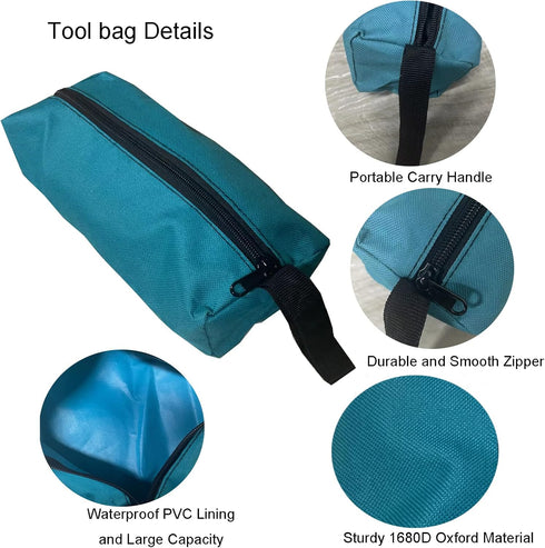 Small Tool Bag, Canvas Zippered Pouches, Versatile Hand Tool Pouch Tote Bag, Heavy Duty Waterproof Tool Zipper Organizer Case Storage Bag, Tools G...