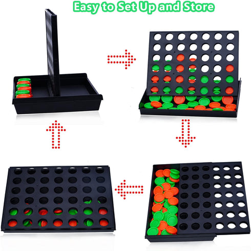 4 Connect in a Row Four in a Row Game Classic Family Game Line Up 4 Classic Board Game Puzzle Travel Game Easy to Set up,Play,Storage for Kids,Adu...