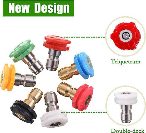 Turbo Nozzle Pressure Washer, Rotating Pressure Washer Nozzle with 1/4" Quick Connect, 7 Spray Nozzle Tips with Nozzle Holder, 3000 PSI, Orifice 4...