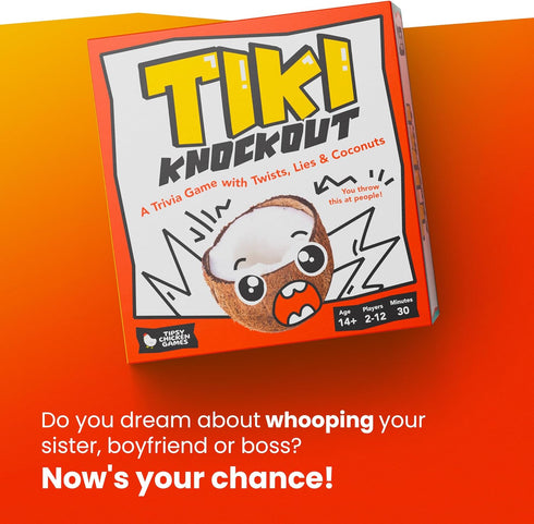 Tiki Knockout: Bluff Your Way to Victory – Team Building & Party Board Games – Bluffing Trivia Game for Friends & Family Game Night...