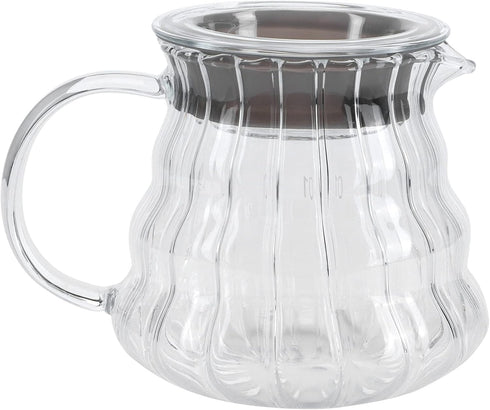 Fdit Transparent High Borosilicate Glass Coffee Pot Exquisite Coffee Maker Kettle Teapot Supply with Rubber Cover for Home Hotel Office(1#) Coffee...