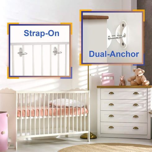 4our Kiddies 10 Pack Furniture Anchors for Baby Proofing, Anti Tip Furniture Wall Anchors, Secure 400 Pounds Cabinet, Bookcase, Dresser to Wall, E...