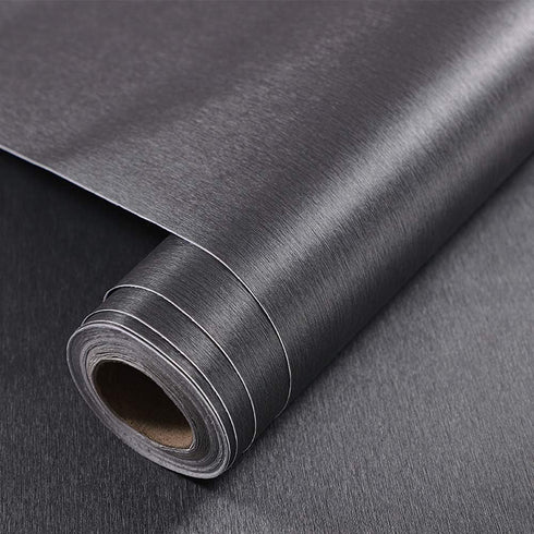Self Adhsesive Vinyl Film Brushed Metal Stainless Steel Contact Paper for Dishwasher Fridge Refrigerator Stove Appliances Kitchen Cabinets Counter...