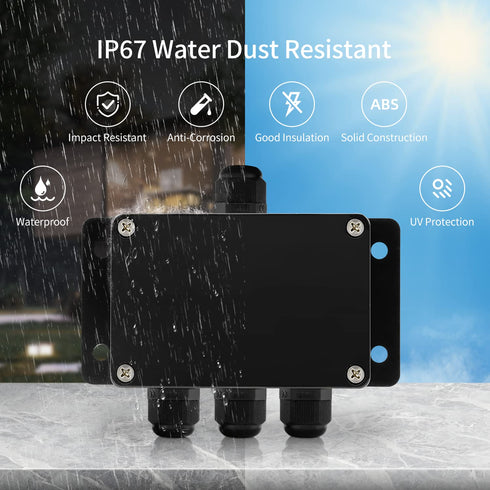 ABS IP67 Waterproof Dustproof Electrical Junction Box, with 15A 600V Barrier Terminal Cable Connector, 1 in/3 Out Power Junction Box?3.93 * 2.67 *...