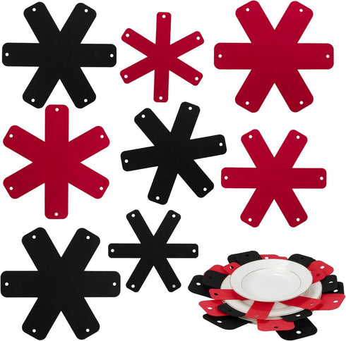 Savina Pot & Pan Protectors - BIG Different sizes (16" 15" 14" 12") - SET of 8 - Material Felt, Cookware Protectors, Keep Kitchenware of Scratches...