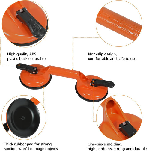 Floor Gap Fixer Tool for Laminate Floor Gap Repair Includes Heavy Duty Aluminum Suction Cup and Fiberglass Handle Rubber Mallet (Can't Use on Scra...