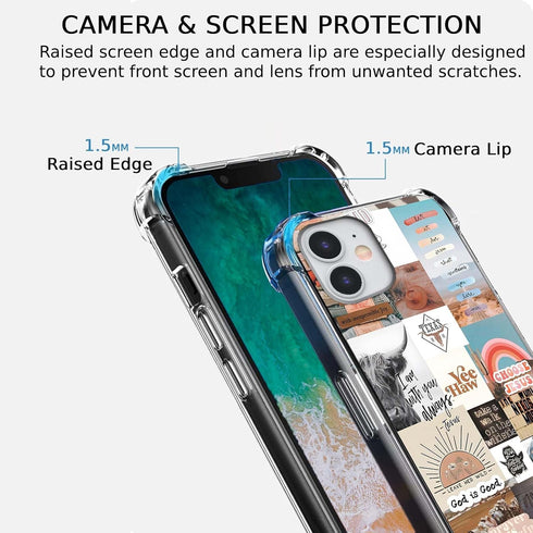 Jesus and Cowboy Case for iPhone 11,Christian Quotes and Western Collage Case for for Men Women,Trendy TPU Bumper Case for iPhone 11...