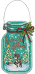 Dimensions 70-08964 Counted Cross Stitch Holiday Mason Jar Ornament Kit, 4pc...