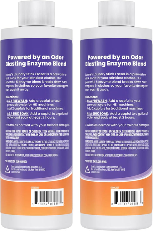 Lume Laundry Stink Eraser - Detergent Booster & Sink Soak - Eliminates Body Odor In Clothes - Odor Blasting Enzyme Blend - Makes Your Detergent Wo...