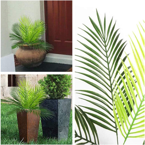 Artificial Palm Plants, Plastic Tropical Palm Tree Shrubs Fake Greenery Decor for Outdoor Indoor Home Garden Verandah Party Wedding Table Centerpi...