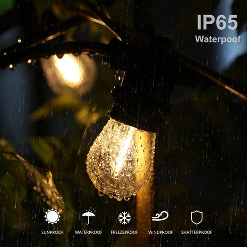 Shatterproof&Waterproof S14 String Light bulbs,S14 Led Bulbs, Patio Lights Outdoor Waterproof Replacement Bulbs,CRI90,Warm White,120V,2200K,70LM,E...