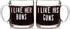AW Fashions I Like His Guns, I Like Her Buns Couples Mug - Funny Couple Mug - (2) 13OZ Glass Coffee Mug - Funny Mug Set - Mugs For boyfriend and G...