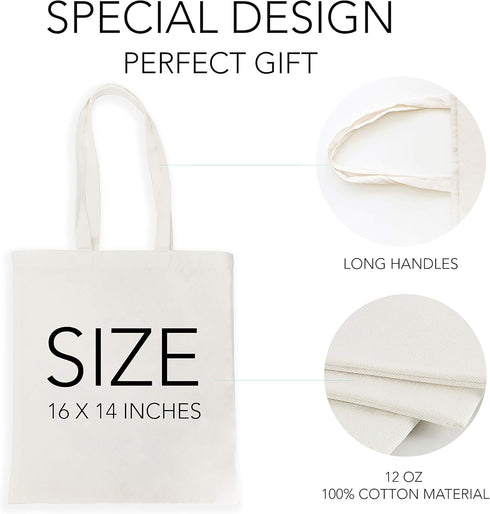 Funny The Office Merch Gifts Tote Miffy Bag For Women TV Show Alphabet Theme Natural Reusable Cute Eco-Friendly Cotton Tote Bag, Off White...