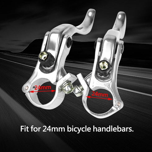 ZJchao Bike Brake Lever, 1Pair 24mm Aluminum Alloy Handlebars Bar Handle Mountain Cycling Accessory Great for Single Speeds Fixed Gear Use(#2)...