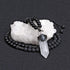 Top Plaza Natural Stone Healing Crystal Clear Quartz Hexagonal Pointed Gemstone Pendant Necklace Crescent Moon Jewelry Adjustable Lava Rock Beads ...
