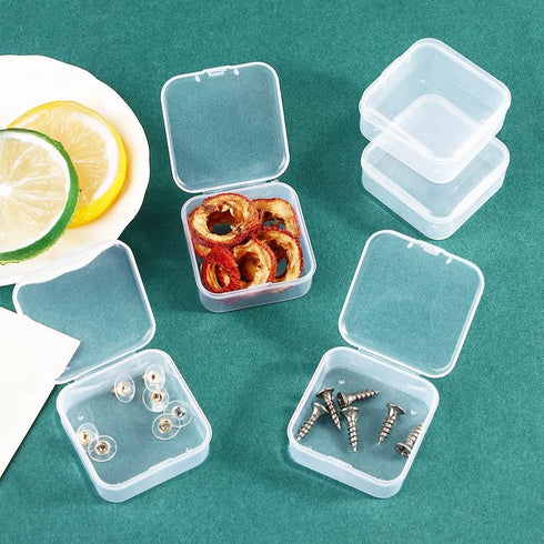 30pcs Square Transparent Jewelry Container, Plastic Makeup Bead Packaging Storage Box, Mini Clear Empty Case with Lid for Crafts, Jewelry, Hardwar...