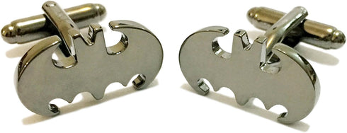 Super Hero Collection black Bat Men’s Classic Formal Occasions Cufflinks and Tie Clip Bar Set...