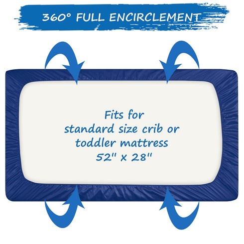 Satin Crib Sheet, Soft & Silky Fitted Crib Mattress Sheet (52"x28"x8") for Boys and Girls, Great for Baby with Hair and Skin, Navy...