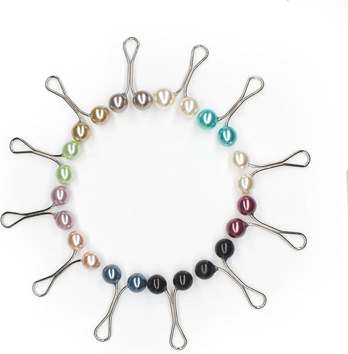 24 pcs Multicolor Headscarf Pearl Pins Clips U Shape Hijab Scarf Lady Muslim Scarf Shawl Clips Scarf Brooches Pin Jewelry Accessories...