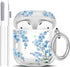Protective Clear Floral Case Cover with Cleaner Kit Portable Shockproof Women Girls with Keychain for Apple Airpods 2/1 Charging Case - Clear/Blue...