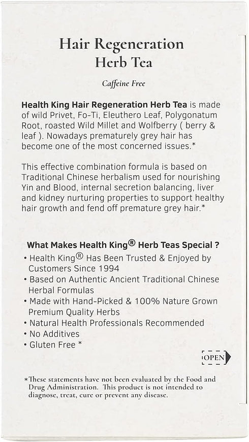 Health King Hair Regeneration Herb Tea, Teabags, 20 Count Box...