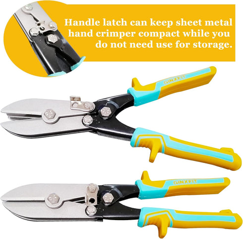 5 Blade Sheet Metal Hand Crimper for Venting Work/Ductwork/HVAC Downspout Stove Pipe, Crimping 20ga Steel and 28ga Stainless Steel...