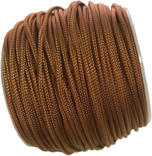 Y-Axis Roll of 60 Yards 2.0mm Light Brown (Bronze) Braided Nylon Lift Shade Cord with 6 Pack Brown Wood Cord Knobs + Soft Tape...