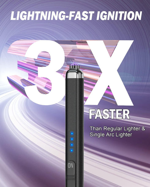 ?Upgraded? Dual Arc Electric Candle Lighter Rechargeable USB Lighter Plasma Arc Lighters for Candle (Obsidian Black)...
