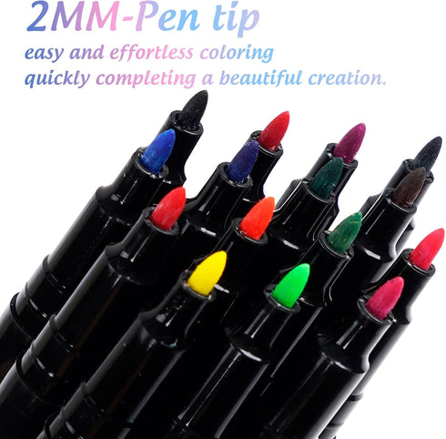 30 Fabric Markers Pens Set, 30 Colors Art Markers Set, Non Toxic, Indelible and Permanent Fabric Paint, Textile Marker Pen for T-shirt Fabric Bags...