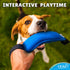 Dog Bite Tug Toy (11.8"x3.5"), Durable Blue Pull Toy w/ 2 Soft & Strong Black Handles, Tough Nylon Bite Pillow for Small to Medium Dogs, Ideal for...