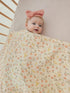 Little Jump Baby Muslin Swaddle Blankets for Girls, Newborn Swaddle Set with Matching Headband Bow, 47 x 47 inches Floral Print Hospital Home-Comi...