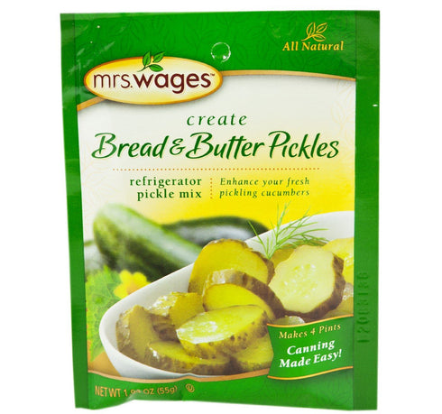 Mrs. Wages Refrigerator Bread & Butter Pickle Seasoning Mix, 1.94 Oz. Pouch (Pack of 4)...