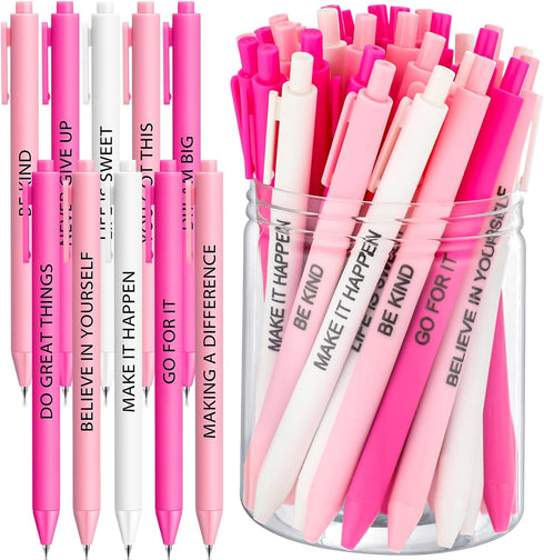 50 Pcs Gel Ink Pens Motivational Pen for Coworkers Inspirational Quote Pen Retractable Rolling Ball Smooth Writing for School Supplies Office Home...