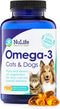 100% Pure Omega 3 Fish Oil for Dogs & Cats - Pet Fish Oil Supplement with DHA & EPA Fatty Acids for Healthy Skin & Shiny Coat - Improves Shedding ...