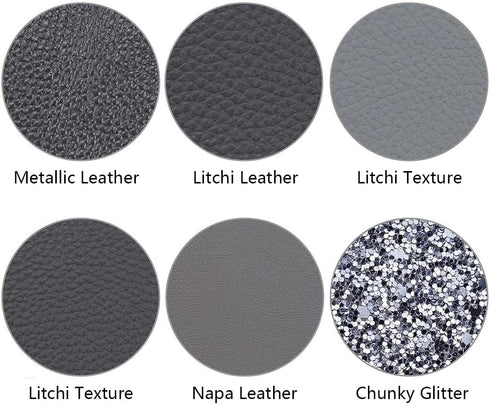 Litchi 6 Pack 8x12 Inch Faux Leather Sheets for Bow Earring, Easy to Cut Vinyl Fabric for Cricut, Durable Fade Resistant Leatherette Without Smell...