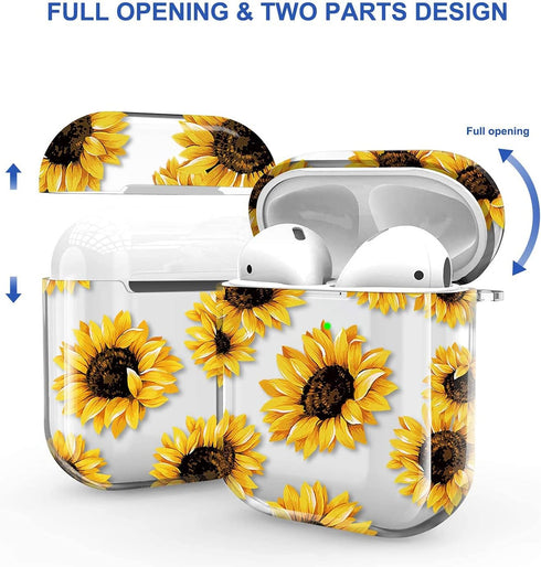 Maxjoy for AirPods Case, Clear AirPod Case Cute Soft Transparent AirPod 2nd Gen Cover for Women with Keychain Clip for AirPods 2nd 1st Generation ...