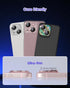 for iPhone 15 Plus/iPhone 15 Camera Lens Protector Glitter Plus Aluminium Alloy Ring 9H Tempered Glass Screen Case Friendly Camera Cover for iPhon...