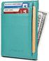 Unisex-Adult's Petite Credit Card Holder Leather Slim Minimalist Wallet, Light Blue, Classic...