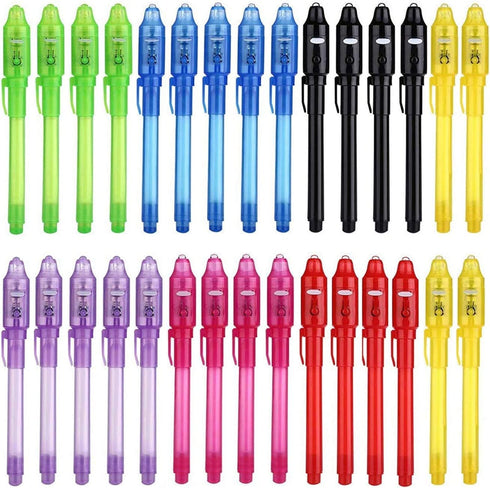 30PCS Invisible Ink Pens with UV Light Party Bag Fillers for Boys and Girls, Spy Pens Set, Magic Pen Disappearing Ink Pen for Kids, UV Pen for Wri...