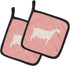 Caroline's Treasures BB7889PTHD Saanen Goat Pink Check Pair of Pot Holders Kitchen Heat Resistant Pot Holders Sets Oven Hot Pads for Cooking Bakin...